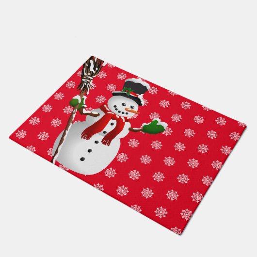 Kerstmis Snowman Doormat Deurmat (Schuin)