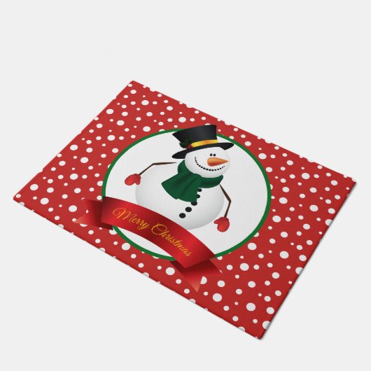 Kerstmis Snowman Doormat Deurmat (Schuin)