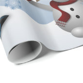 Kerstmis Snowman en rendierband Cadeaupapier (Rol Hoek)