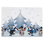 Kerstmis Snowman en rendierband Large Cadeautasje (Achterkant)