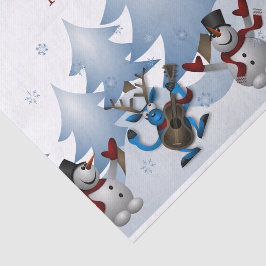 Kerstmis Snowman en rendierband Tissuepapier (Detail)