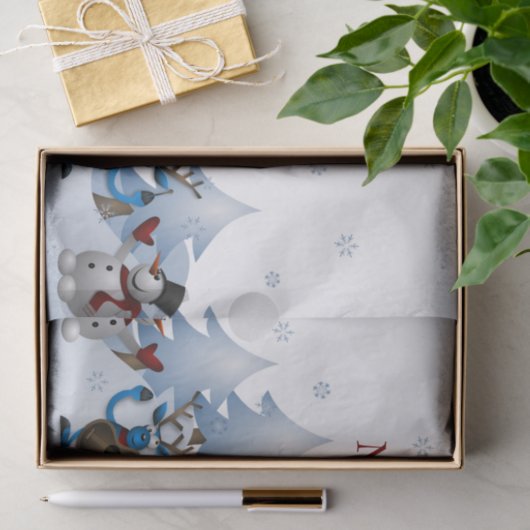 Kerstmis Snowman en rendierband Tissuepapier (Geschenk)