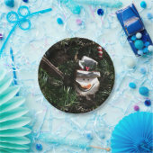 Kerstmis Snowman Face Papieren Bordje (Feest)