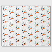 Kerstmis Snowman Face Personalized Cute Holiday Cadeaupapier (Vlak)