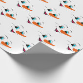 Kerstmis Snowman Face Personalized Cute Holiday Cadeaupapier (Hoek)