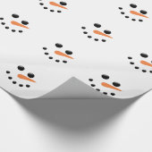 Kerstmis Snowman Face Winter Holiday Xmas Cadeaupapier (Hoek)