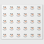Kerstmis Snowman Face Winter Holiday Xmas Cadeaupapier (Vlak)