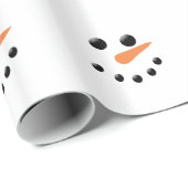 Kerstmis Snowman Face Winter Holiday Xmas Cadeaupapier (Rol Hoek)