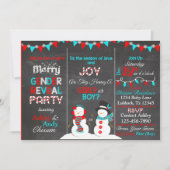 Kerstmis Snowman Gender Reopenbaart uitnodiging (Voorkant)