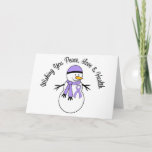 Kerstmis Snowman General Cancer Ribbon Feestdagen Kaart<br><div class="desc">OPMERKING:  Kaarten kunnen worden aangepast met uw eigen persoonlijke boodschap van hoop.</div>