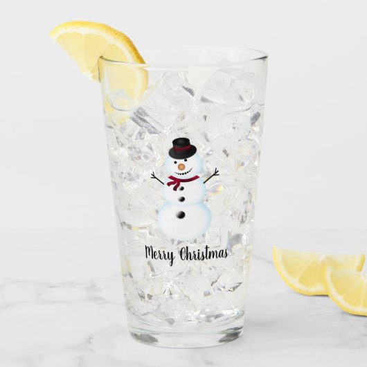 Kerstmis, Snowman Glass Cup Glas (Voorkant ijs)