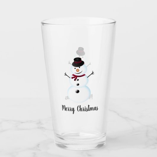 Kerstmis, Snowman Glass Cup Glas (Voorkant)