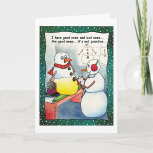 Kerstmis:  Snowman Good News, Bad News Card Feestdagen Kaart