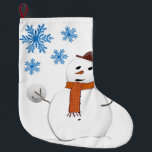 Kerstmis, Snowman Grote Kerstsok<br><div class="desc">kerststeniging Deze aangepaste kerstvoorraad is aantrekkelijk voor de kleinere cadeautjes van de kerstman. Iets voor iedereen,  Maria lurdis afonso,  https://www.zazzle.com/succeedinbeautybarb</div>