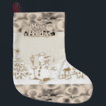 Kerstmis, Snowman Grote Kerstsok<br><div class="desc">kerststeniging Deze aangepaste kerstvoorraad is aantrekkelijk voor de kleinere cadeautjes van de kerstman. Iets voor iedereen,  Maria lurdis afonso,  https://www.zazzle.com/succeedinbeautybarb</div>