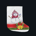 Kerstmis, Snowman Grote Kerstsok<br><div class="desc">kerststeniging Deze aangepaste kerstvoorraad is aantrekkelijk voor de kleinere cadeautjes van de kerstman. Iets voor iedereen,  Maria lurdis afonso,  https://www.zazzle.com/succeedinbeautybarb</div>