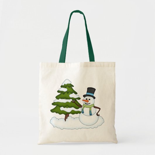 Kerstmis Snowman Holiday Canvas tas (Voorkant)