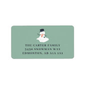 Kerstmis Snowman Holiday Funny Cute Modern Etiket (Voorkant)