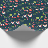 Kerstmis Snowman Holiday Patroon Cadeaupapier (Hoek)