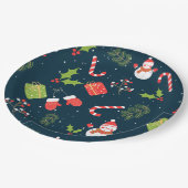 Kerstmis Snowman Holiday Patroon Papieren Bordje (Gekanteld)