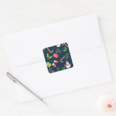 Kerstmis Snowman Holiday Patroon Vierkante Sticker (Envelop)