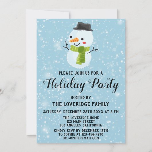 Kerstmis Snowman Holiday White Snow Kaart (Voorkant)