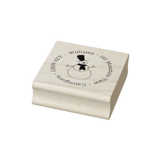 Kerstmis Snowman Home Adres Zelfinkend stempel (Stempel)