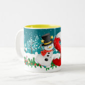 Kerstmis Snowman Initiaal Letter Monogram Mok (Voorkant links)