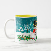 Kerstmis Snowman Initiaal Letter Monogram Mok (Links)
