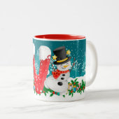 Kerstmis Snowman Initiaal Letter Monogram Mok (Voorkant rechts)