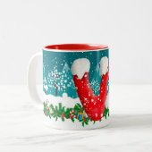 Kerstmis Snowman Initiaal Letter Monogram Mok (Voorkant links)