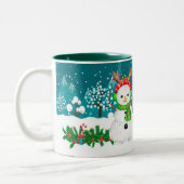 Kerstmis Snowman Initiaal Letter Monogram Mok (Links)