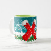 Kerstmis Snowman Initiaal Letter Monogram Mok (Voorkant links)