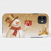Kerstmis Snowman iPhone 5 Hoesje (Achterkant (horizontaal))
