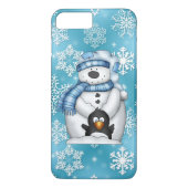 Kerstmis Snowman iPhone 7 plus nauwelijks hoesje (Achterkant)