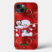 Kerstmis Snowman iPhone hard Xtreme hoesje (Achterkant)