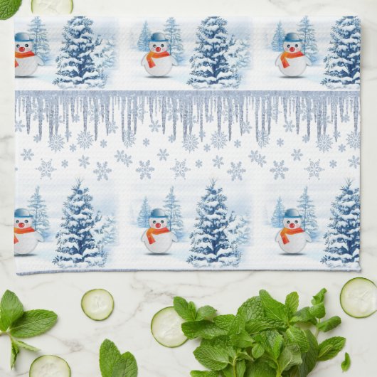 Kerstmis Snowman Kitchen Towels Theedoek (Gevouwen)