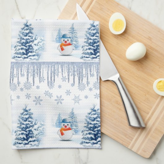 Kerstmis Snowman Kitchen Towels Theedoek (Quarter Fold)