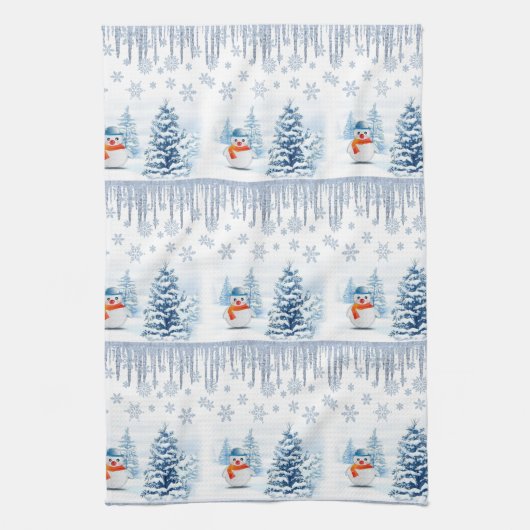 Kerstmis Snowman Kitchen Towels Theedoek (Verticaal)