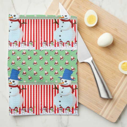 Kerstmis Snowman Kitchen Towels Theedoek (Quarter Fold)