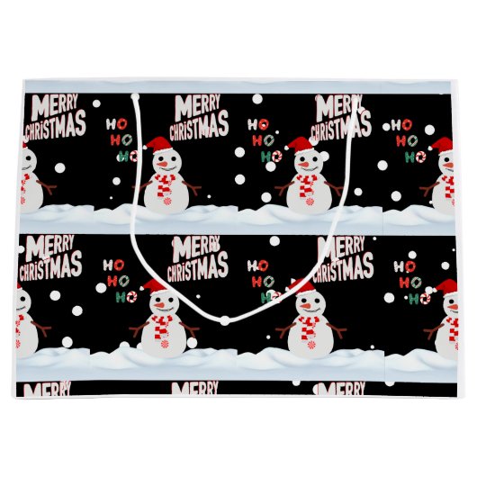 Kerstmis: Snowman Large Gift Bag Groot Cadeauzakje (Voorkant)