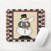 Kerstmis Snowman Mousepad Muismat (Met muis)