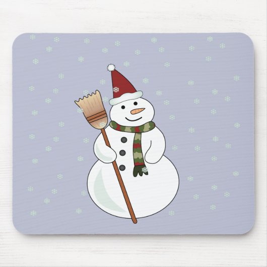 Kerstmis Snowman Mousepad Muismat (Voorkant)