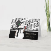 Kerstmis, Snowman, Musical, Blauwmuziek Kaart (Voorkant)