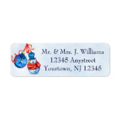 Kerstmis Snowman Ornament Return Address Label (Voorkant)