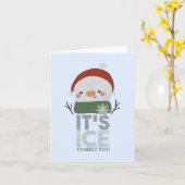 Kerstmis Snowman Pun: Ice om je te ontmoeten Kaart (Gele Bloem)