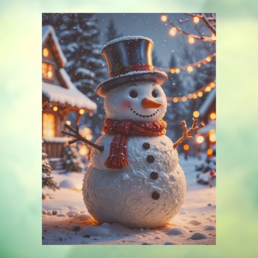 Kerstmis Snowman Raamsticker (Vel 3)