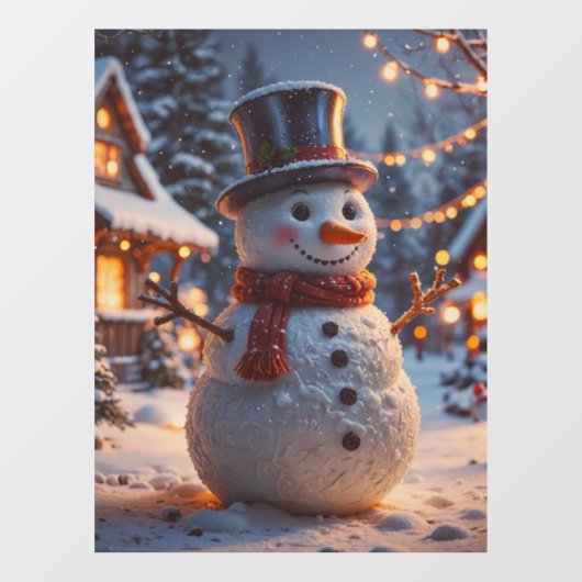 Kerstmis Snowman Raamsticker (Vel)