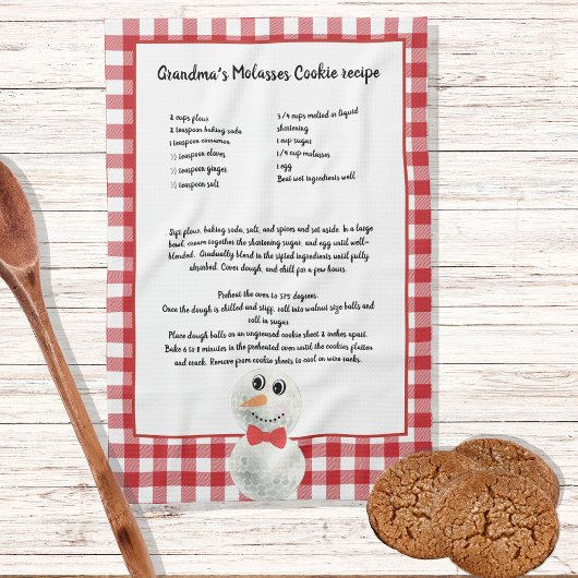 Kerstmis Snowman Recipe keepomwille Red Pset Theedoek