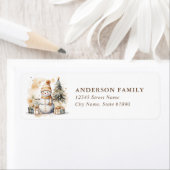 Kerstmis Snowman Return Address Labels (Insitu)
